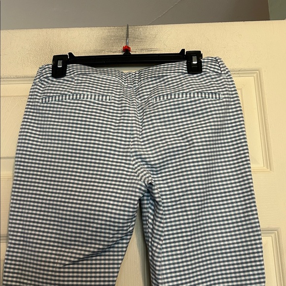 Old Navy Blue and White Mid-Rise Pixie Gingham-Print Ankle Pants Size 6 - Picture 6 of 7
